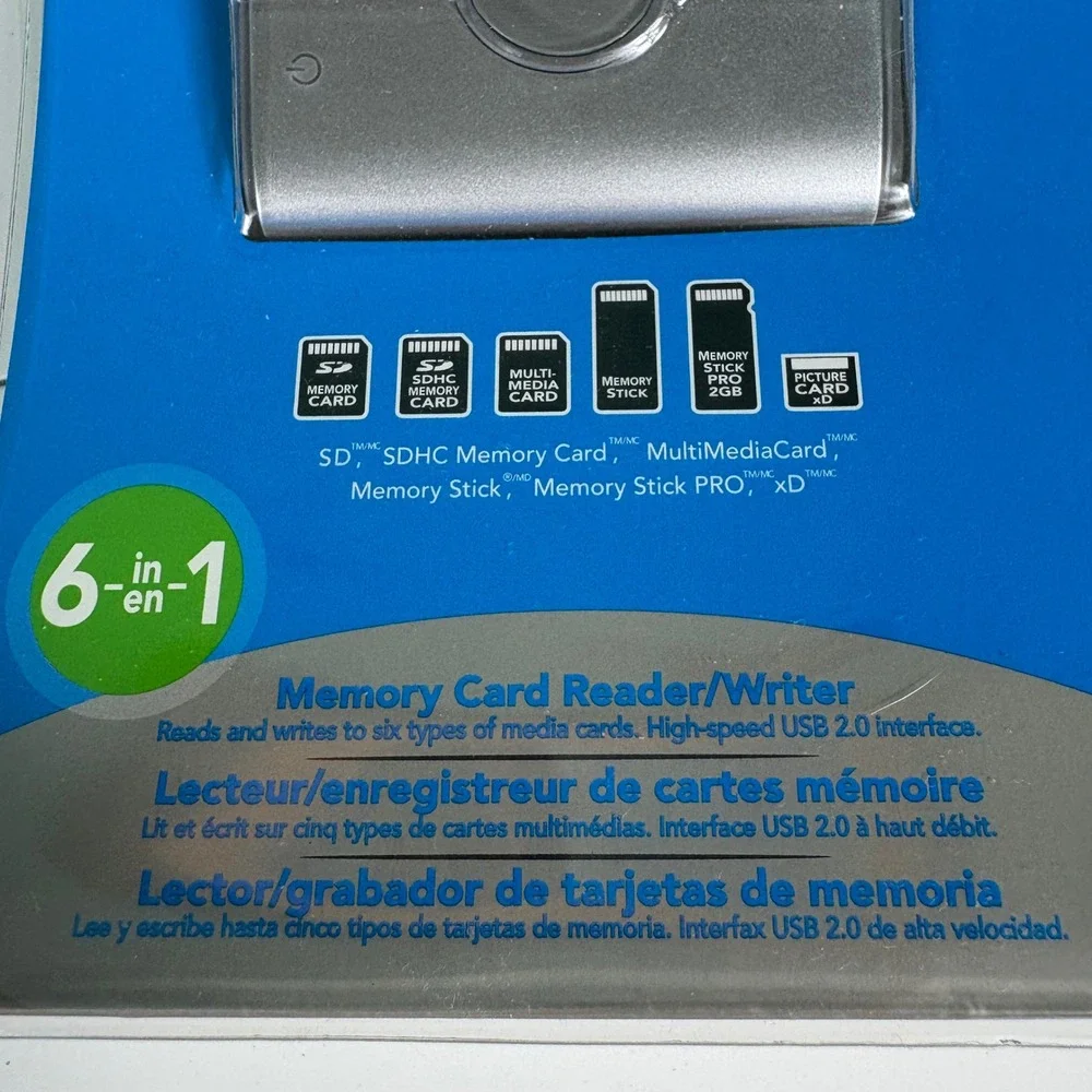 Dynex 6 in 1 USB 2.0 Memory Card Reader Writer SD CF MS xD New